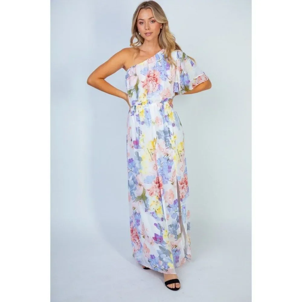 White Birch Garden Diva Floral One-Shoulder Maxi Dress - Picture 5 of 5